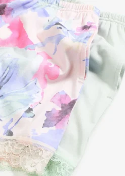 bonprix bonprix Pantalón corto para dormir (2 unidades) de mezcla suave de viscosa rosa claro-blanco-mentol claro Hot