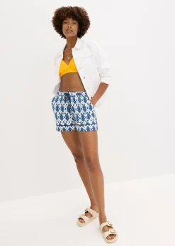 bonprix bonprix Pantalón corto sin cierre Blanco-azul Online