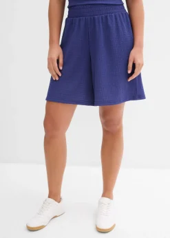 bonprix bonprix Pantalón corto sin cierre de crepé azul pacífico oscuro Online