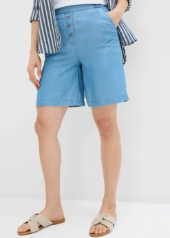 bonprix bonprix Pantalón corto sin cierre de lyocell azul claro denim New