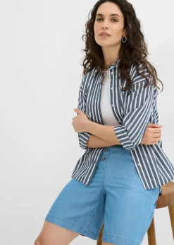 bonprix bonprix Pantalón corto sin cierre de lyocell azul claro denim New