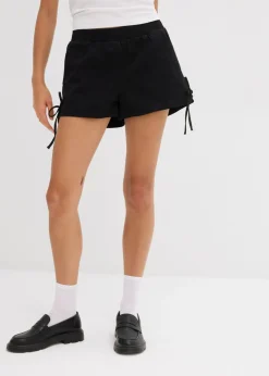 bonprix bonprix Pantalón corto sin cierre de mezcla de algodón elástico Negro Hot