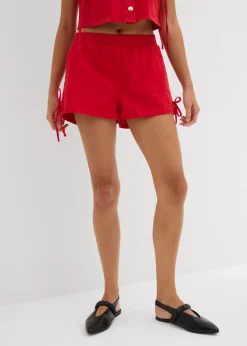 bonprix bonprix Pantalón corto sin cierre de mezcla de algodón elástico Rojo tomate New
