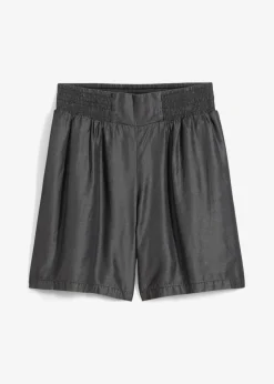 bonprix bonprix Pantalón corto sin cierre con nido de abeja Negro Outlet