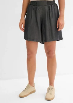 bonprix bonprix Pantalón corto sin cierre con nido de abeja Negro Outlet
