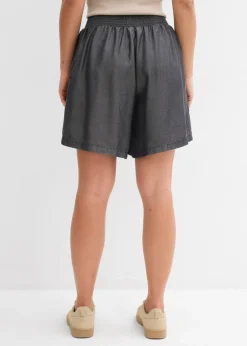 bonprix bonprix Pantalón corto sin cierre con nido de abeja Negro Outlet