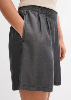 bonprix bonprix Pantalón corto sin cierre con nido de abeja Negro Outlet