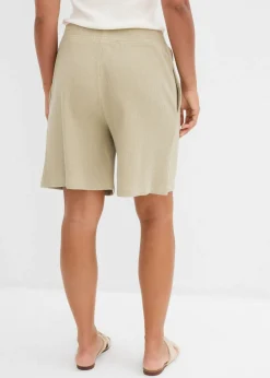 bonprix bonprix Pantalón corto sin cierre de algodón puro Verde aceite Outlet