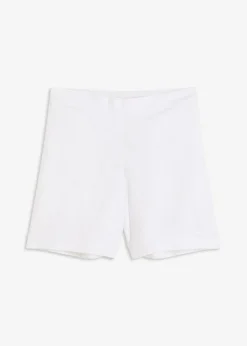 bonprix bonprix Pantalón corto sin cierre de mezcla de lino vaporoso Blanco Outlet