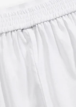 bonprix bonprix Pantalón corto sin cierre de mezcla de lino vaporoso Blanco Outlet