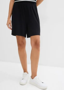 bonprix bonprix Pantalón corto sin cierre de mezcla de viscosa suave Negro Discount