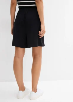 bonprix bonprix Pantalón corto sin cierre de mezcla de viscosa suave Negro Discount
