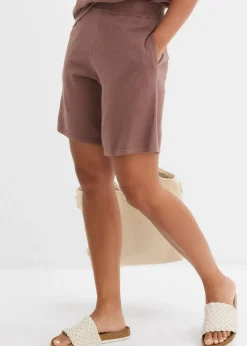 bonprix bonprix Pantalón corto sin cierre de punto fino Marrón mate Discount