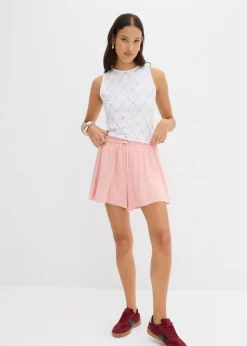 bonprix bonprix Pantalón corto sin cierre con diseño de tenis rosa pastel Clearance