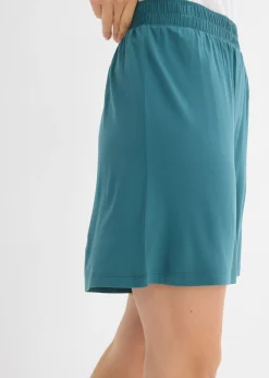 bonprix bonprix Pantalón corto sin cierre de mezcla de viscosa suave verde pimiento Outlet