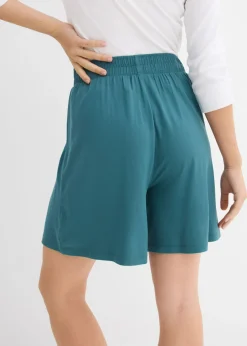 bonprix bonprix Pantalón corto sin cierre de mezcla de viscosa suave verde pimiento Outlet