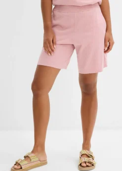 bonprix bonprix Pantalón corto sin cierre de punto fino Rosa ceniza Sale