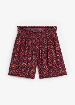 bonprix bonprix Pantalón corto sin cierre, estampado y con cintura elástica mora oscuro Outlet
