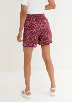 bonprix bonprix Pantalón corto sin cierre, estampado y con cintura elástica mora oscuro Outlet