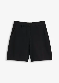 bonprix bonprix Pantalón corto tipo bermudas con pinzas Negro Clearance