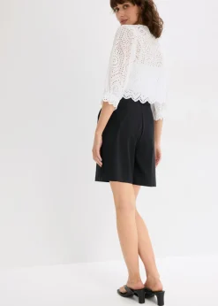 bonprix bonprix Pantalón corto tipo bermudas con pinzas Negro Clearance