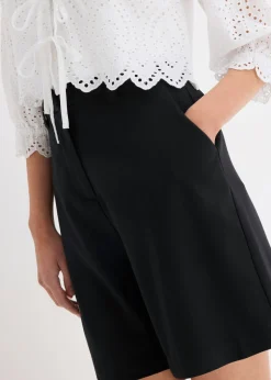bonprix bonprix Pantalón corto tipo bermudas con pinzas Negro Clearance