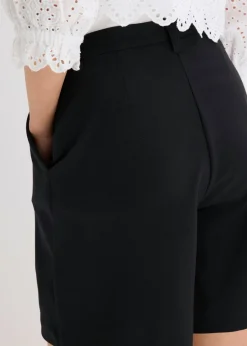 bonprix bonprix Pantalón corto tipo bermudas con pinzas Negro Clearance