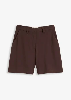 bonprix bonprix Pantalón corto tipo bermudas con pinzas Marrón oscuro Sale
