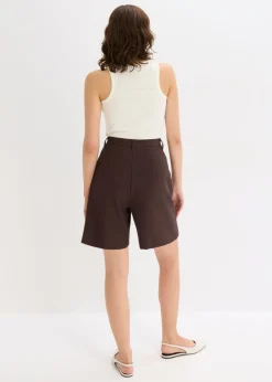 bonprix bonprix Pantalón corto tipo bermudas con pinzas Marrón oscuro Sale