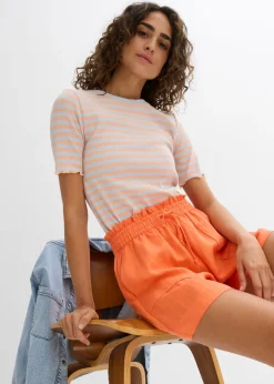 bonprix bonprix Pantalón corto tipo paperbag de mezcla de lyocell fluido mango Discount