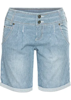 bonprix bonprix Pantalón corto vaquero Azul de rayas New