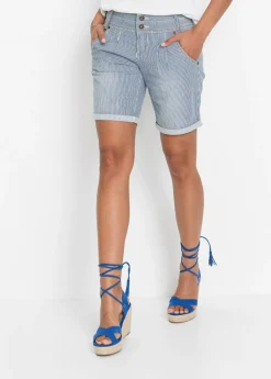 bonprix bonprix Pantalón corto vaquero Azul de rayas New