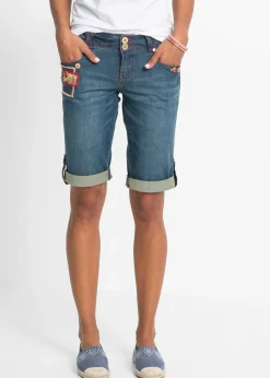 bonprix bonprix Pantalón corto vaquero Denim de flores Best