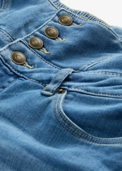 bonprix bonprix Pantalón corto vaquero de talle alto azul blanqueado Clearance