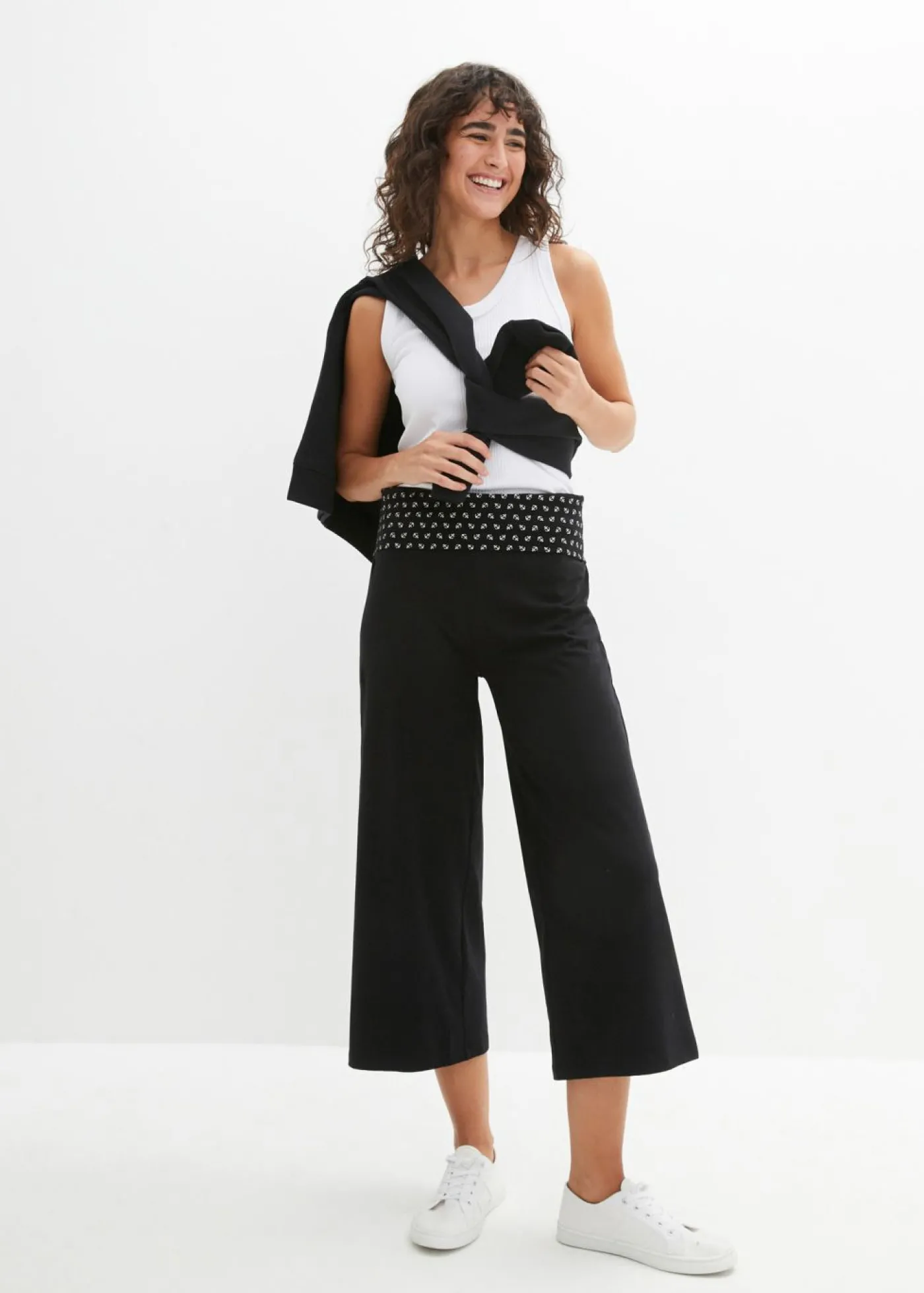 bonprix bonprix Pantalón de algodón Negro Outlet