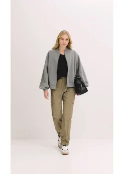 bonprix bonprix Pantalón de algodón elástico con estilo cargo Verde oliva New