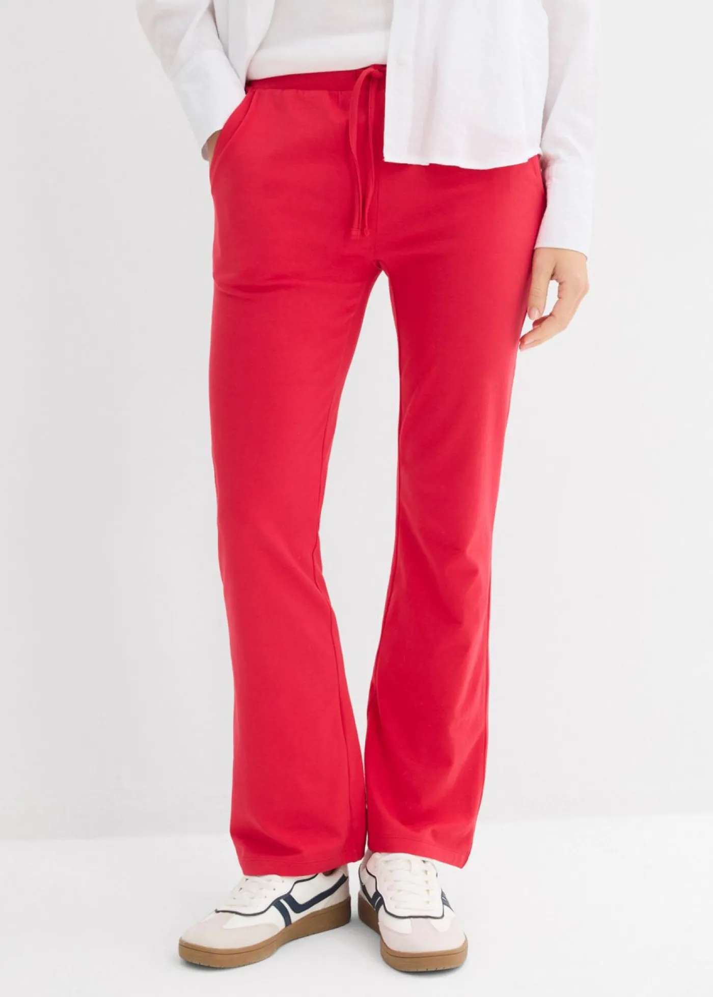 bonprix bonprix Pantalón de algodón orgánico puro con elástico Rojo Best