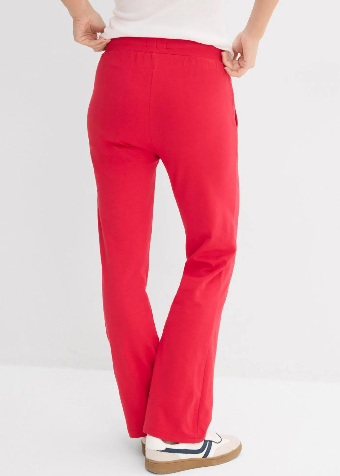 bonprix bonprix Pantalón de algodón orgánico puro con elástico Rojo Best