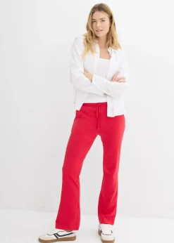 bonprix bonprix Pantalón de algodón orgánico puro con elástico Rojo Best
