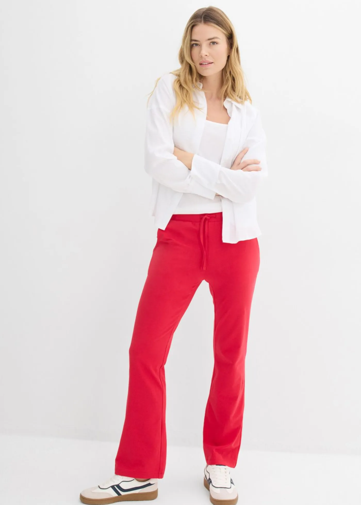 bonprix bonprix Pantalón de algodón orgánico puro con elástico Rojo Best