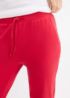 bonprix bonprix Pantalón de algodón orgánico puro con elástico Rojo Best