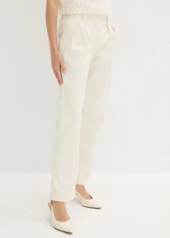 bonprix bonprix Pantalón de algodón puro Blanco lana Online