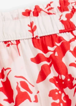 bonprix bonprix Pantalón de algodón puro blanco/rojo naranja de flores Hot