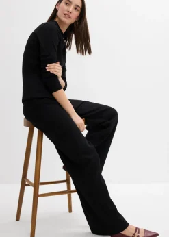 bonprix bonprix Pantalón de canalé Negro New