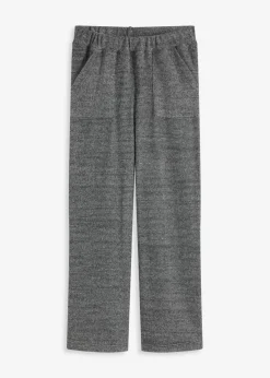 bonprix bonprix Pantalón de chenilla de suave gris jaspeado moteado Online