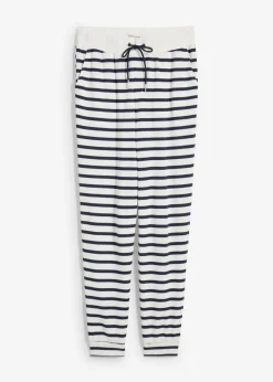 bonprix bonprix Pantalón de chándal Blanco lana-azul marino con rayas Best