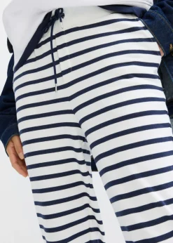 bonprix bonprix Pantalón de chándal Blanco lana-azul marino con rayas Best