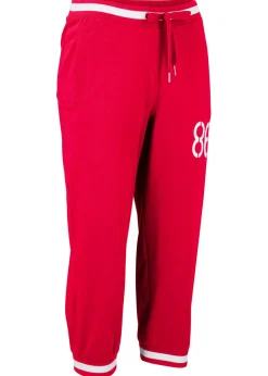 bonprix bonprix Pantalón de chándal 3/4 de mezcla de algodón Rojo Outlet