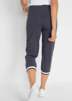 bonprix bonprix Pantalón de chándal 3/4 de mezcla de algodón Azul oscuro estampado New