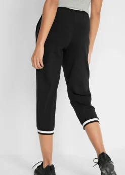 bonprix bonprix Pantalón de chándal 3/4 de mezcla de algodón Negro estampado Hot